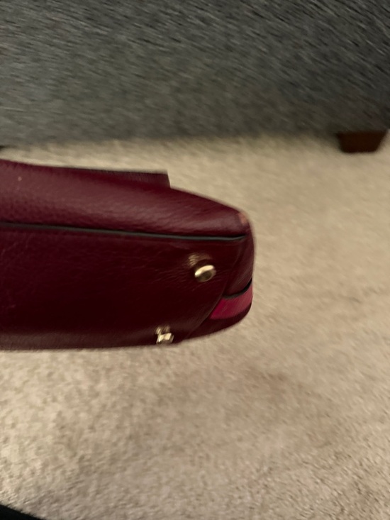 Coach Tyler Colorblock Pebbled Leather Tote in burgundy and purple - Picture 5 of 14